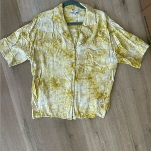 Lucy Paris Yellow Tie-Dye Button Down Shirt